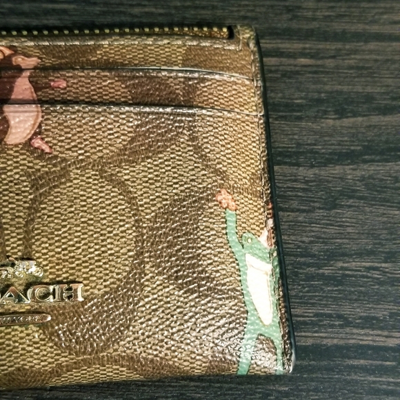 Coach Mini Skinny Card Holder Key Chain Party Animal Print - Picture 4 of 11